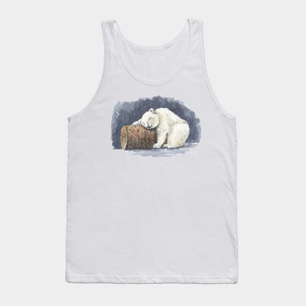 Sleeping polar bear, watercolor art Tank Top by katerinamk